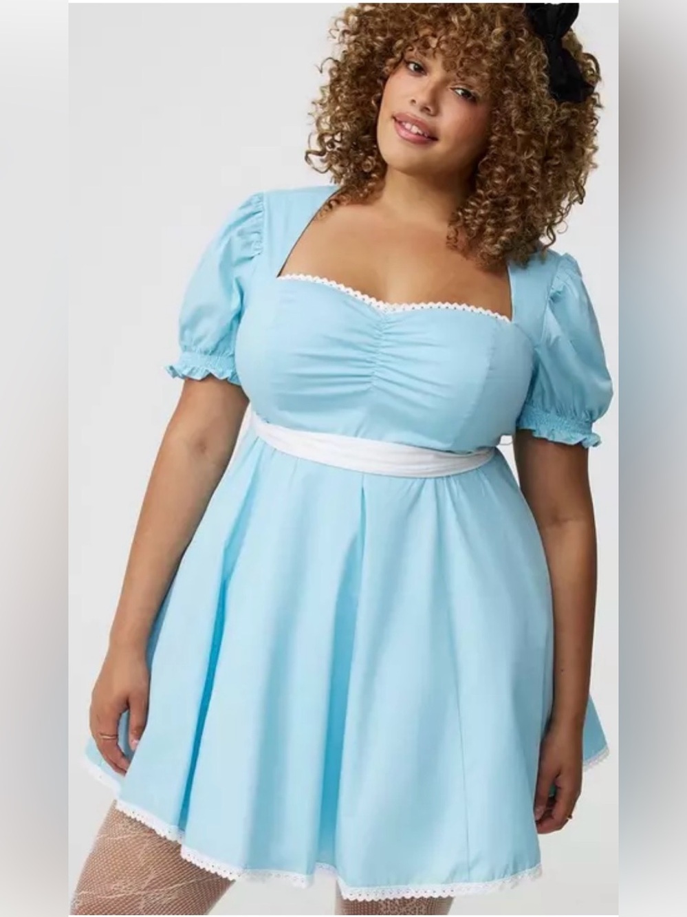 NEW Torrid 00 Stretch Poplin Doll Dress Halloween Costume Blue M/L 10 Alice